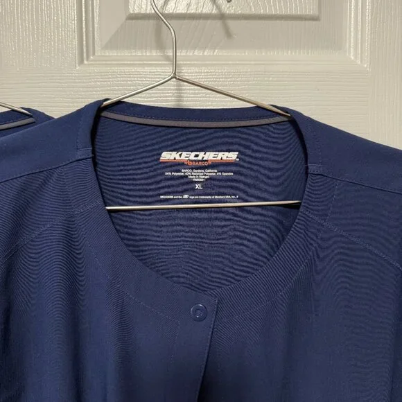 Lot Bundle 2 Skechers Barco Scrubs Cardigan Jacket Navy Blue Women's Size XL - Picture 5 of 10